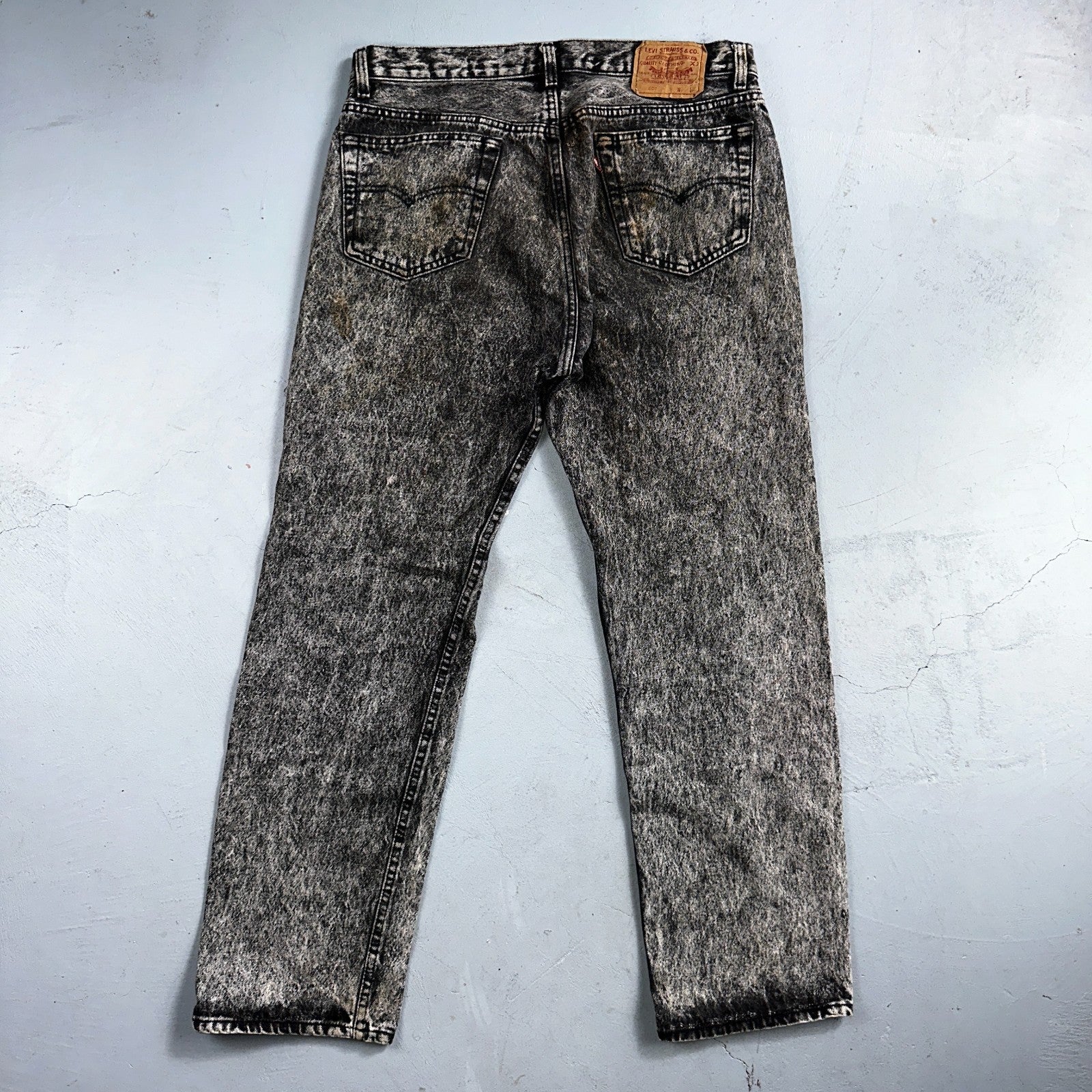 Levis 501 Vintage 80s USA XX Straight Leg Jeans Gray Acid Wash 36x30 Act 34x29