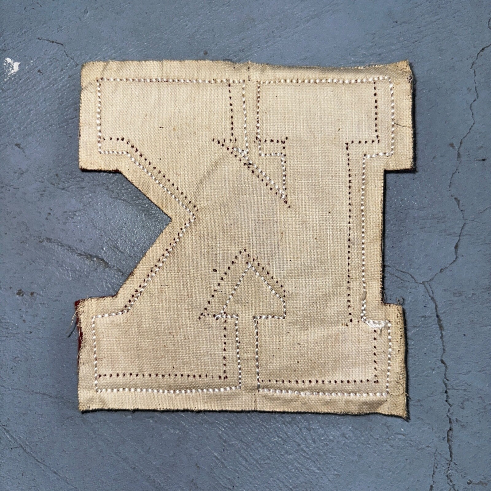 VTG Letterman Varsity Patch Letter K Red White Felt Sports Athletic Logo 60s