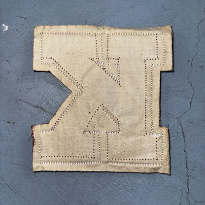 VTG Letterman Varsity Patch Letter K Red White Felt Sports Athletic Logo 60s