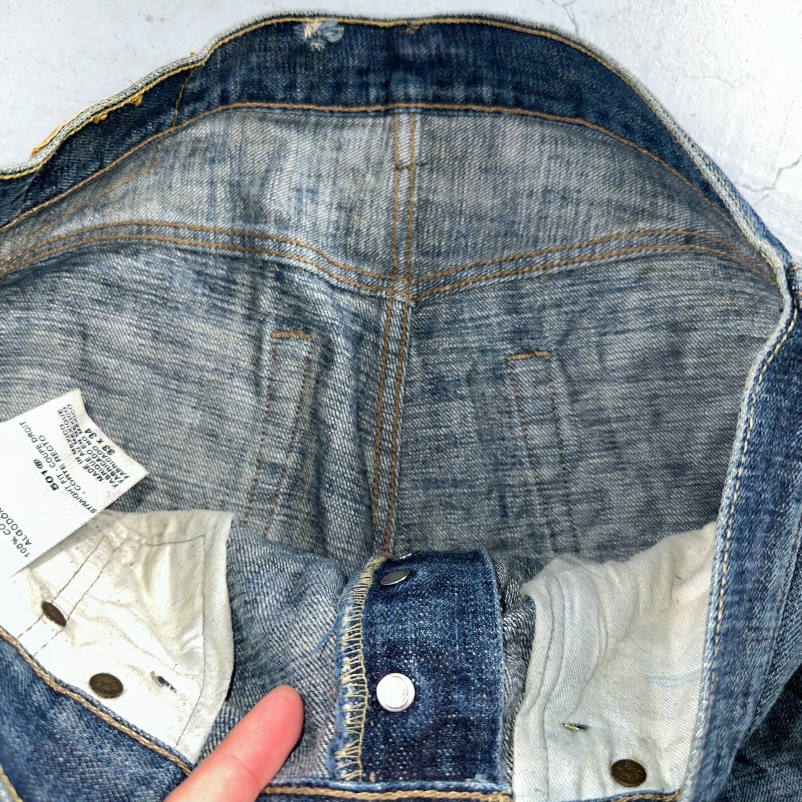 Levis 501 Vintage Y2K XX Straight Leg Jeans Blue Med Wash 33x34 Act 34x32