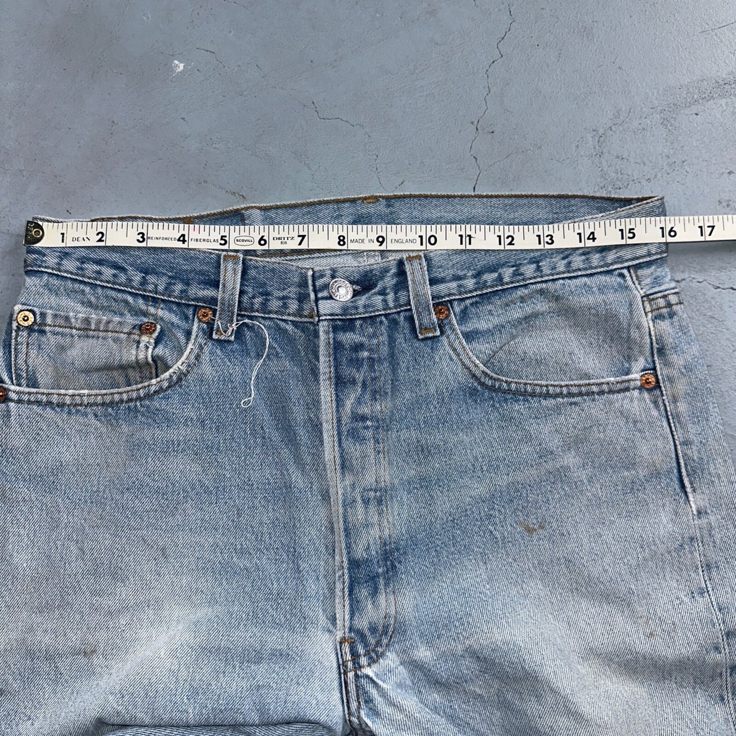 Levis 501 Vintage 90s USA XX Straight Leg Jeans Blue Light Wash 34x36 Act 32x32