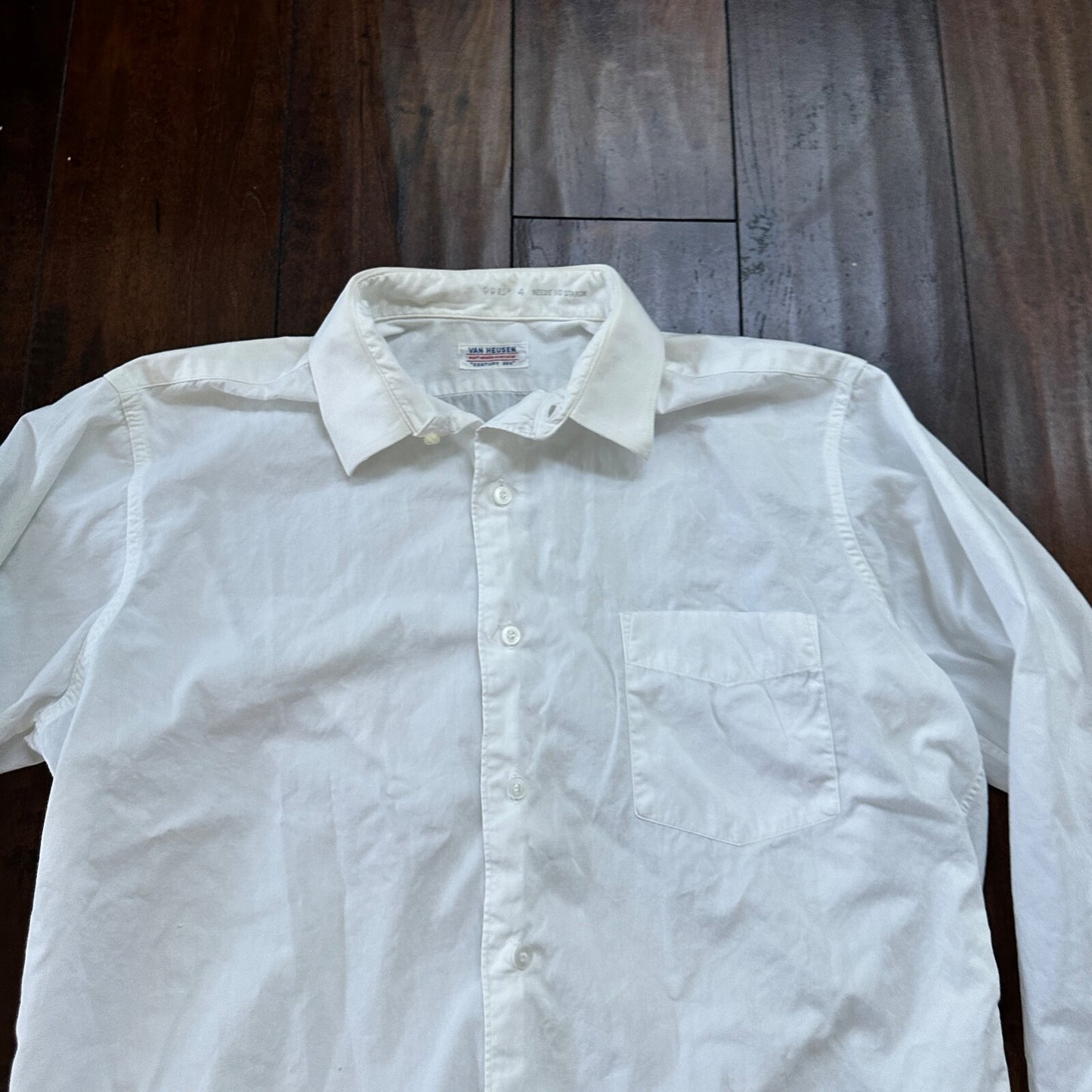 Vintage Van Heusen Century 300 Men's Button Up Dress Shirt Size 15 1960s 60s