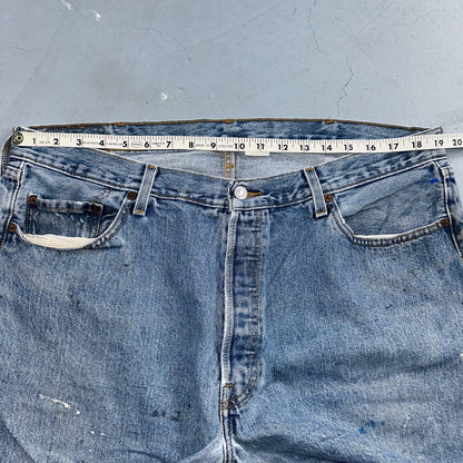 Levis 501 Vintage Y2K Mexico Straight Leg Jeans Blue Light Wash 40x30 Act 38x30