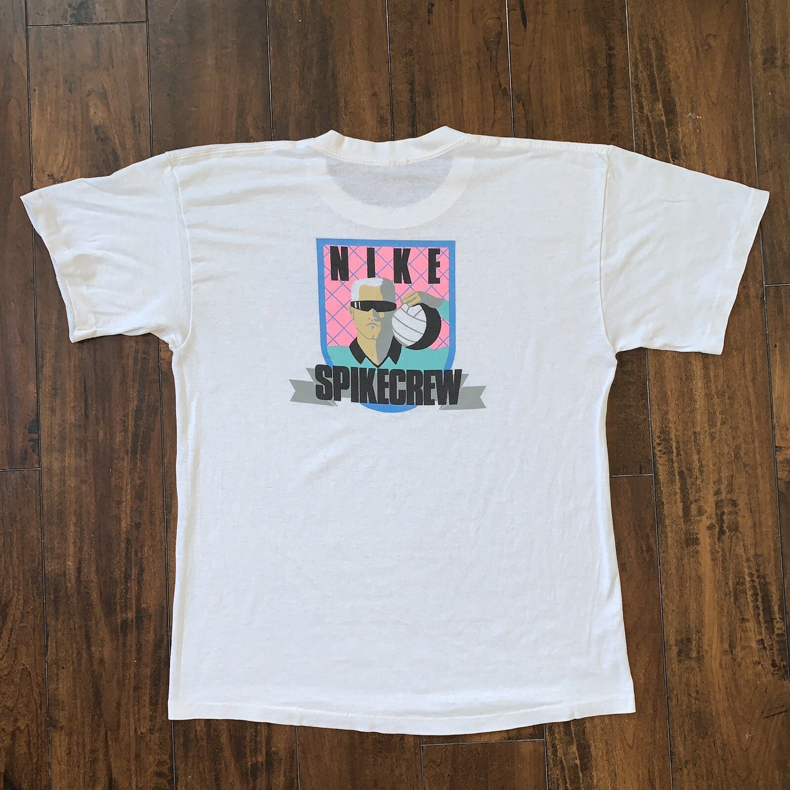 Spikecrew Volleyball Vintage Nike T Shirt USA Rare Single Stitch 90s Sports aj1