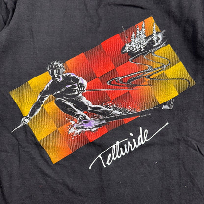 Telluride Colorado Skiing VTG T Shirt Snow Board 1980s 80s Black Single Stitch