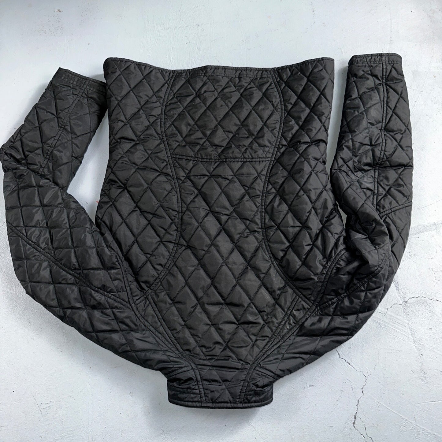 Nike Jacket VTG Womens M Black Quilted Full Zip Mock Neck Pockets Y2K 2000s