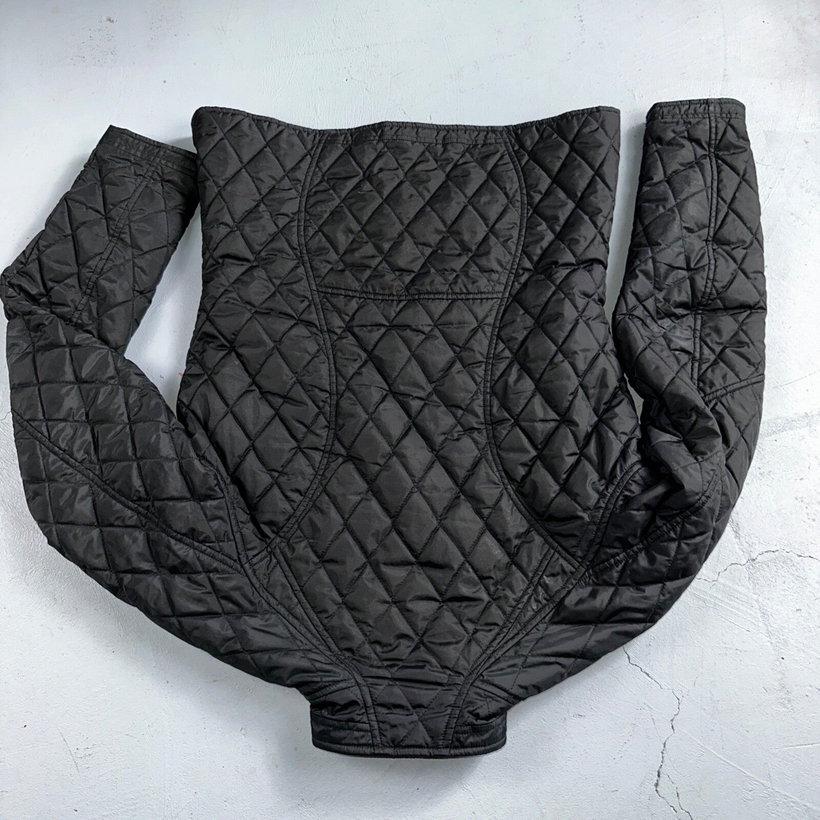 Nike Jacket VTG Womens M Black Quilted Full Zip Mock Neck Pockets Y2K 2000s