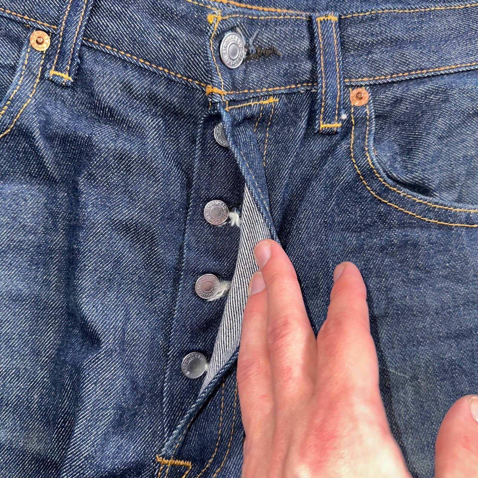 Levis 501 Y2K XX Straight Leg Jeans Blue VTG Dark Wash 34x31 Act 35x30