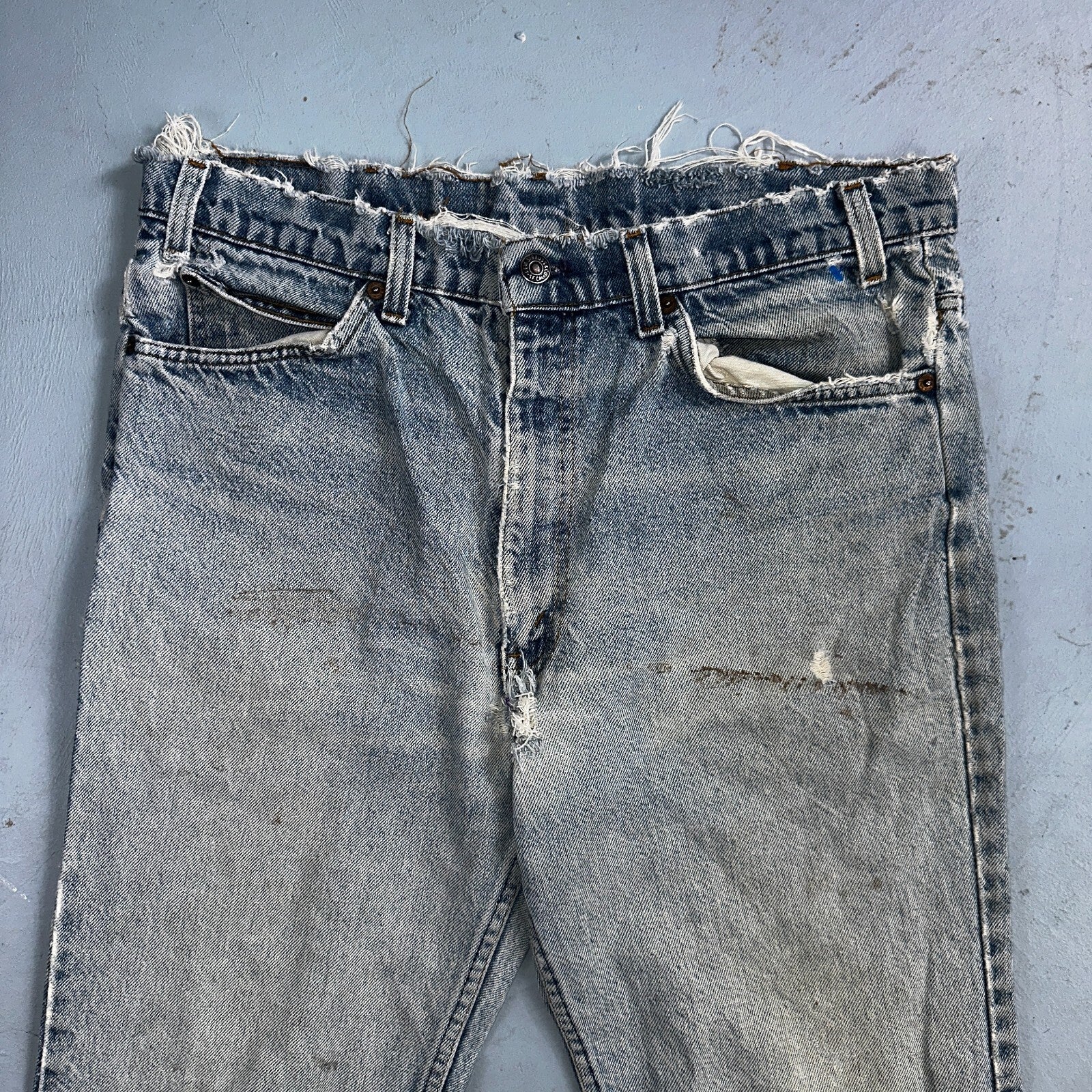 Levis 517 Vintage 80s USA Orange Tab Bootcut Flare Blue Worn Jeans Act 34x31