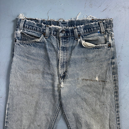 Levis 517 Vintage 80s USA Orange Tab Bootcut Flare Blue Worn Jeans Act 34x31