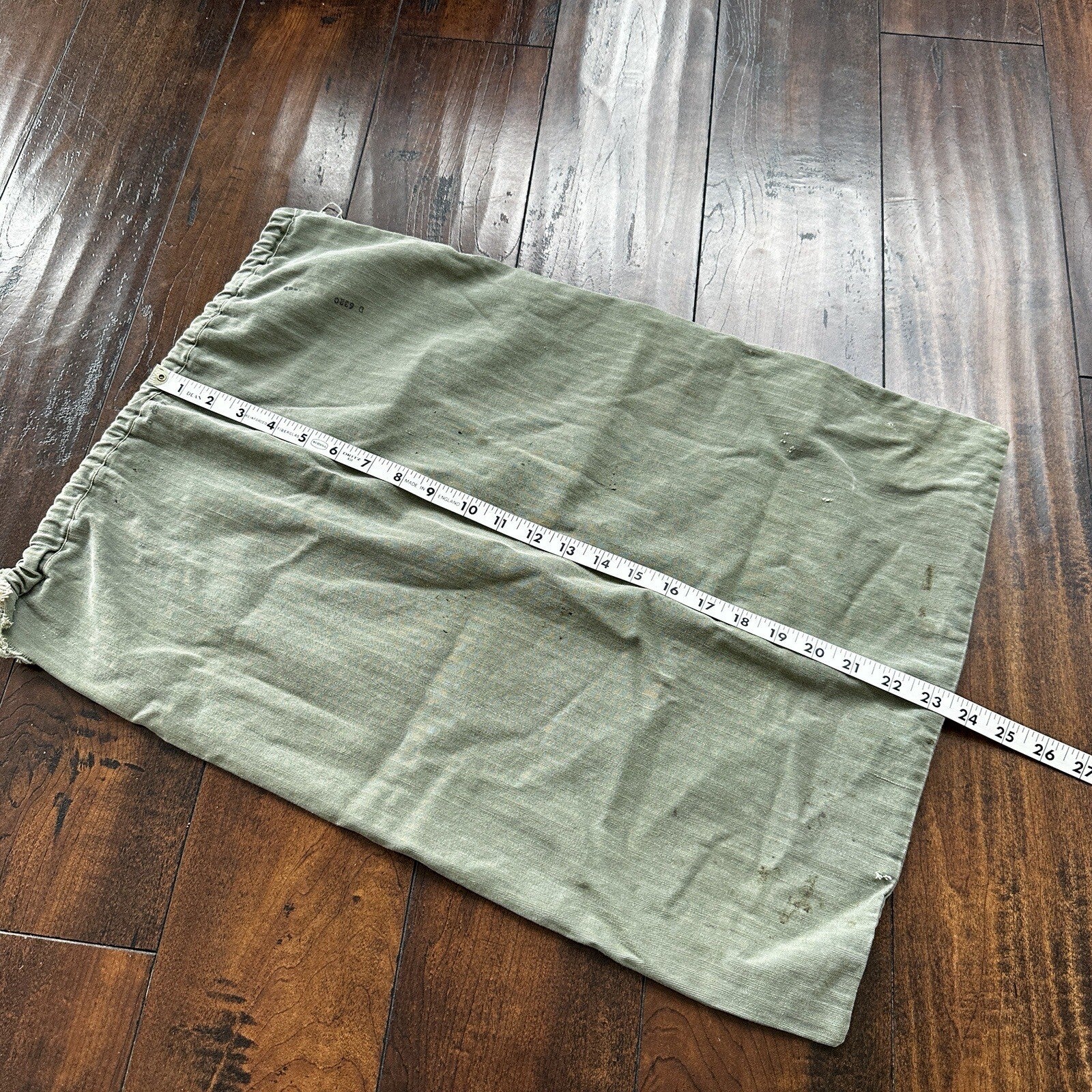 VTG WWII HBT Garment Laundry Bag Military Denim 1940s 40s 50s Stencil