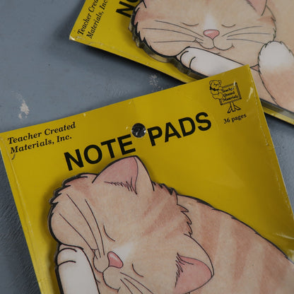 Vintage Carson Dellosa Teachers Note Pads Sleeping Kitty Cat Cute Post It 90s