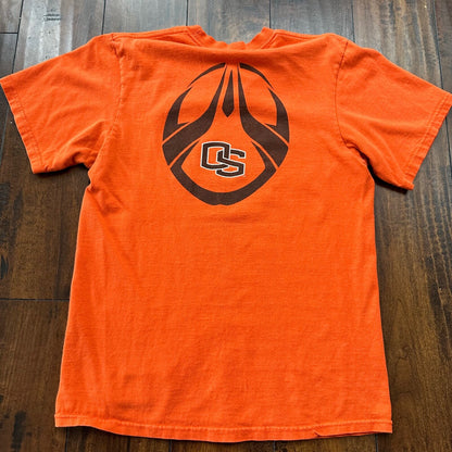 OSU Oregon State Nike Center Swoosh Vintage T Shirt Orange Y2K Beavers Football