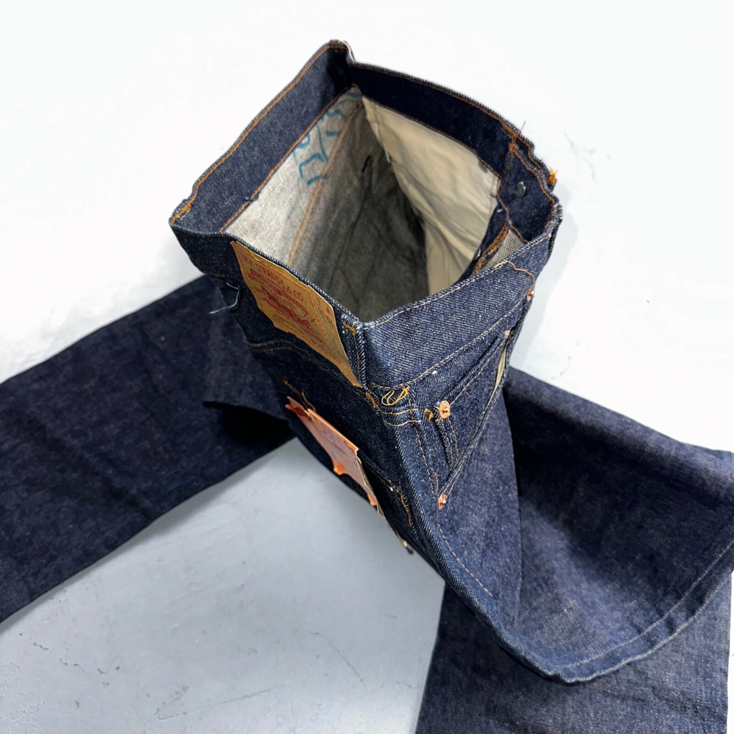 Levis 501 VTG 70s SS Deadstock Redline Selvedge Jeans XX 1966 29x36 Rare Dark DS