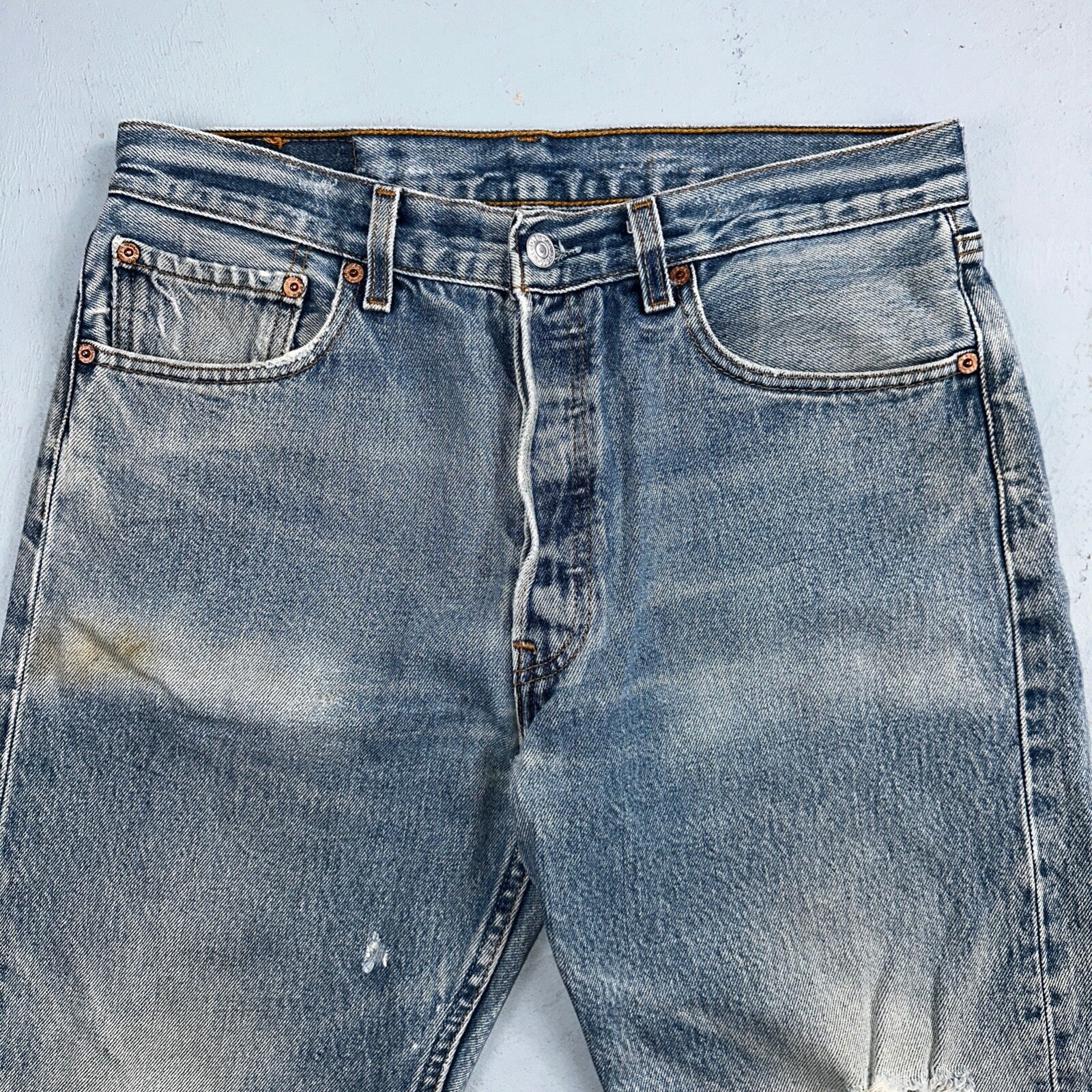 Levis 501 Vintage 90s XX Straight Leg Jeans Blue Light Wash 33x32 Act 31x24