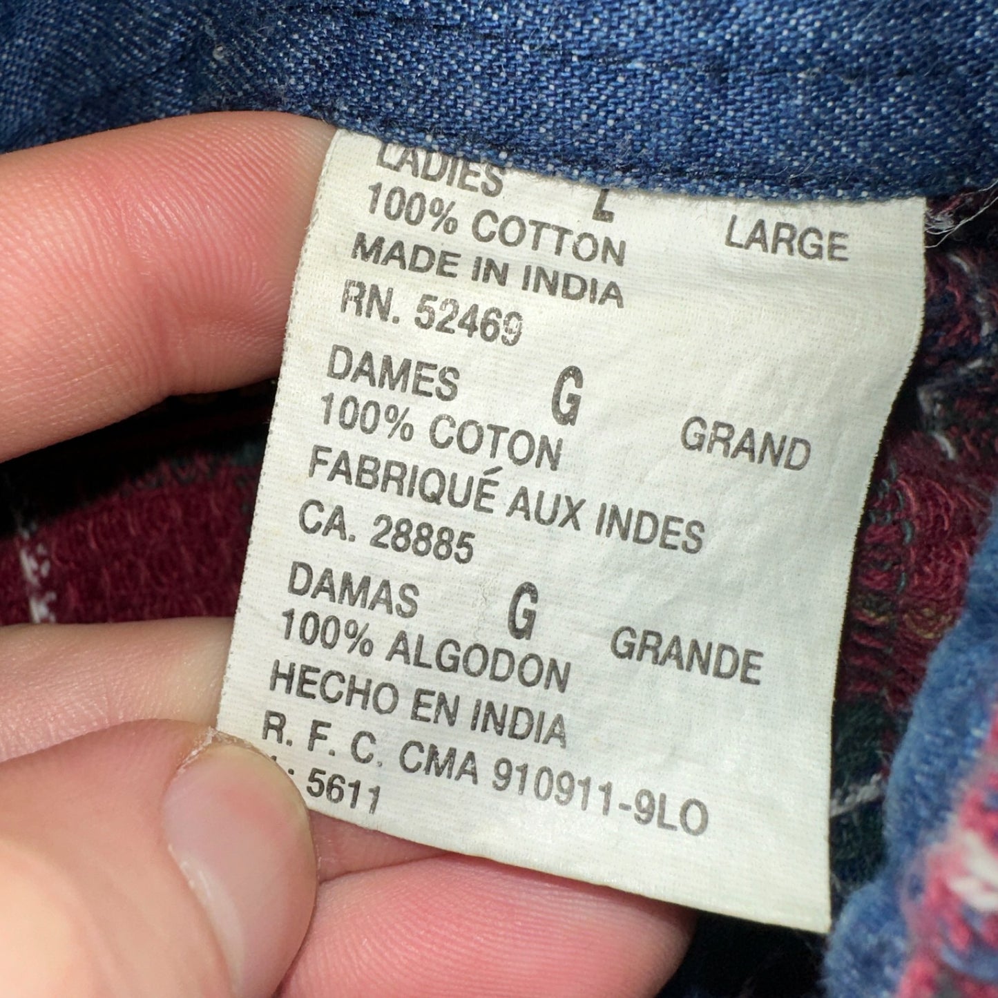 VTG 90s Faded Glory Womens Size L Plaid Long Sleeve Button Up Collar Shirt 1990s