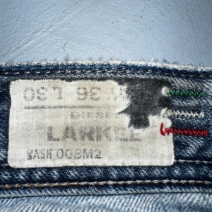 Diesel Larkee Bootcut Stretch Jeans Mens 36x30 Blue Straight 008M2 Whisker Italy