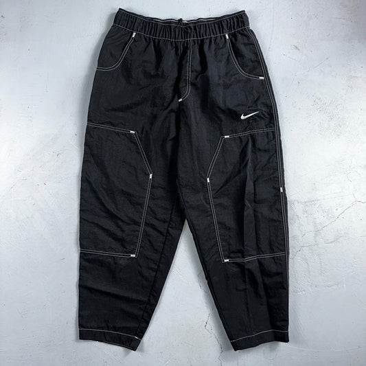 Nike Sportswear Swoosh Baggy Track Pants Womens M High Rise DM6209-010 Black