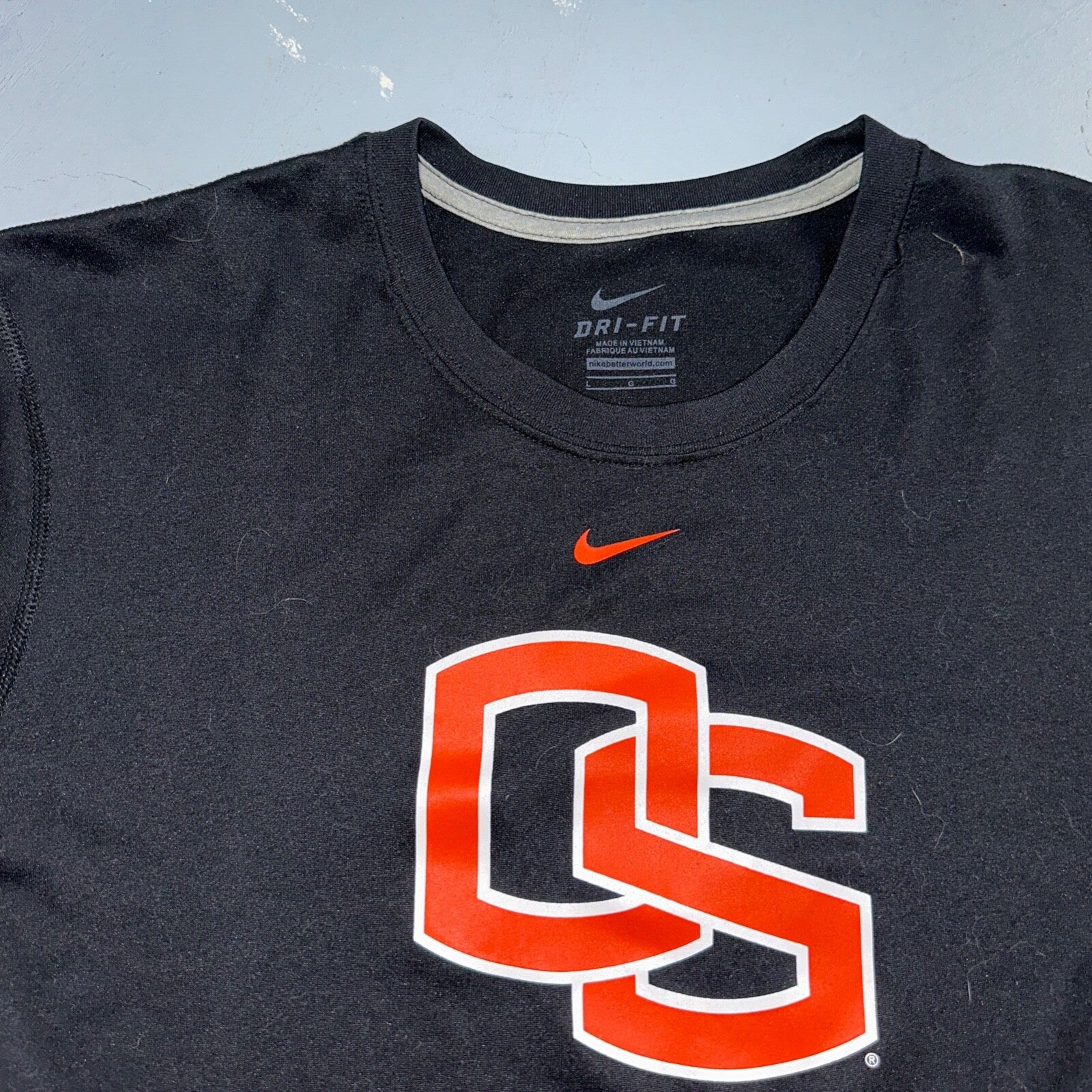 OSU Oregon State Nike Center Swoosh Dri Fit T Shirt Black Basic College Cool