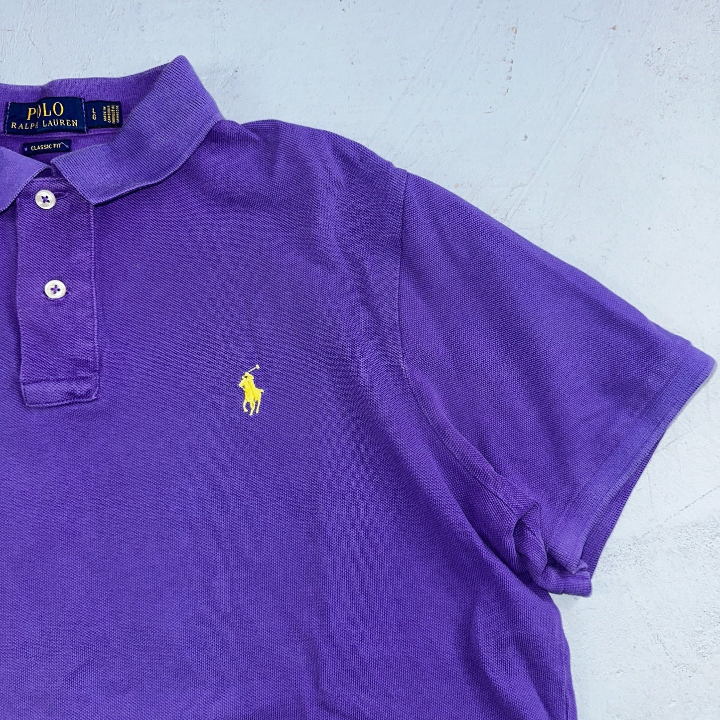 Polo Ralph Lauren Men’s Polo Shirt Purple Yellow Pony Preppy Casual Short Sleeve