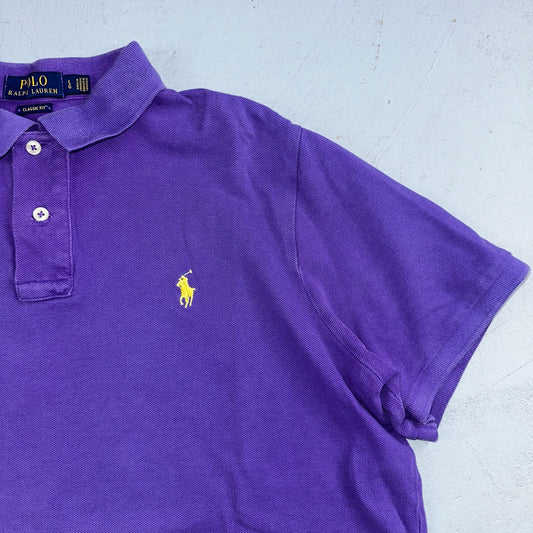Polo Ralph Lauren Men’s Polo Shirt Purple Yellow Pony Preppy Casual Short Sleeve