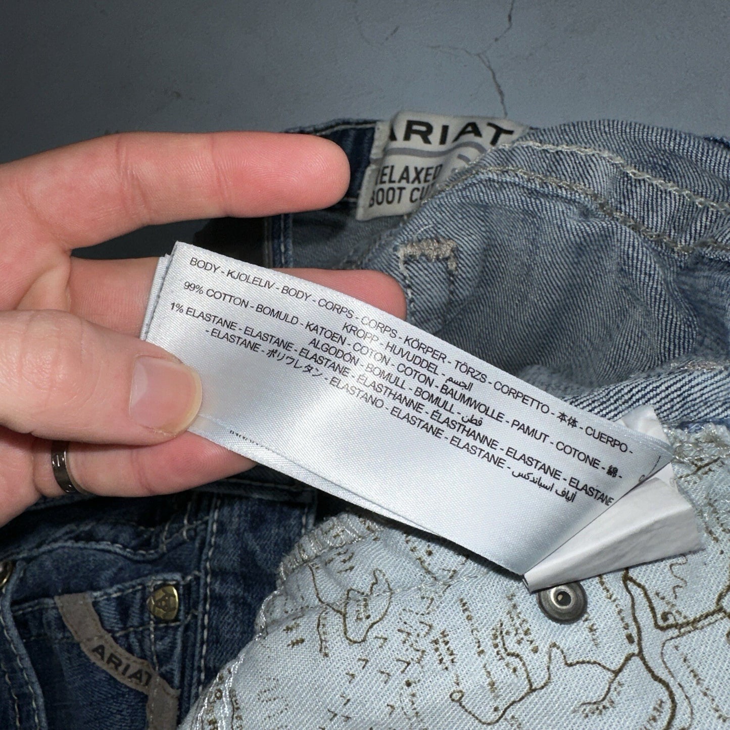 Ariat Jeans Mens 33x34 Blue M4 Boot Cut Relaxed Coltrane Jeans Denim Medium Wash