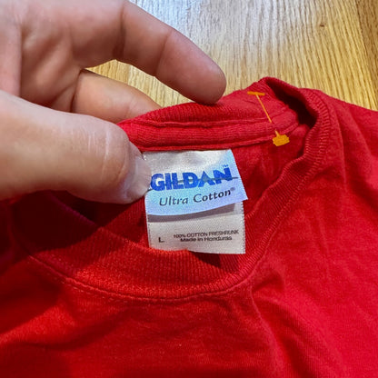 Keith Harring Best Buddies Print Vintage Style T Shirt Long Sleeve Red I SEE YOU