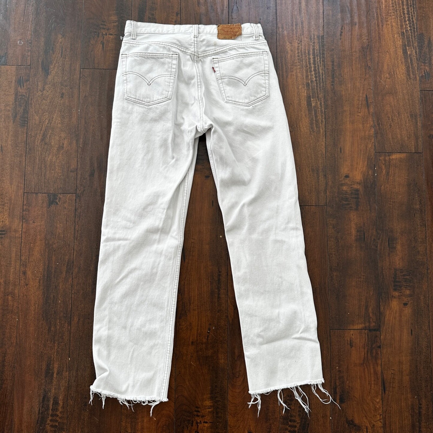 Vintage 90s Levis 501 USA 34x34 Tag Jeans 80s White Bleach Wash Act Worn 31x30