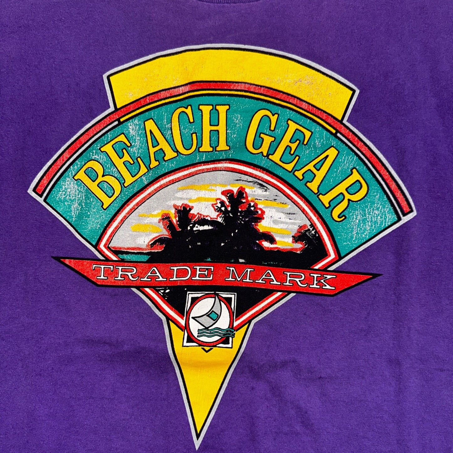 Beach Gear Purple VTG T Shirt Single Stitch Volleyball Sports Hot Summer Swim