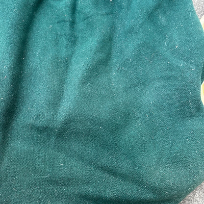 Vintage Letterman Jacket Green White Leather Wool TOM Named Simple Basic 1960s