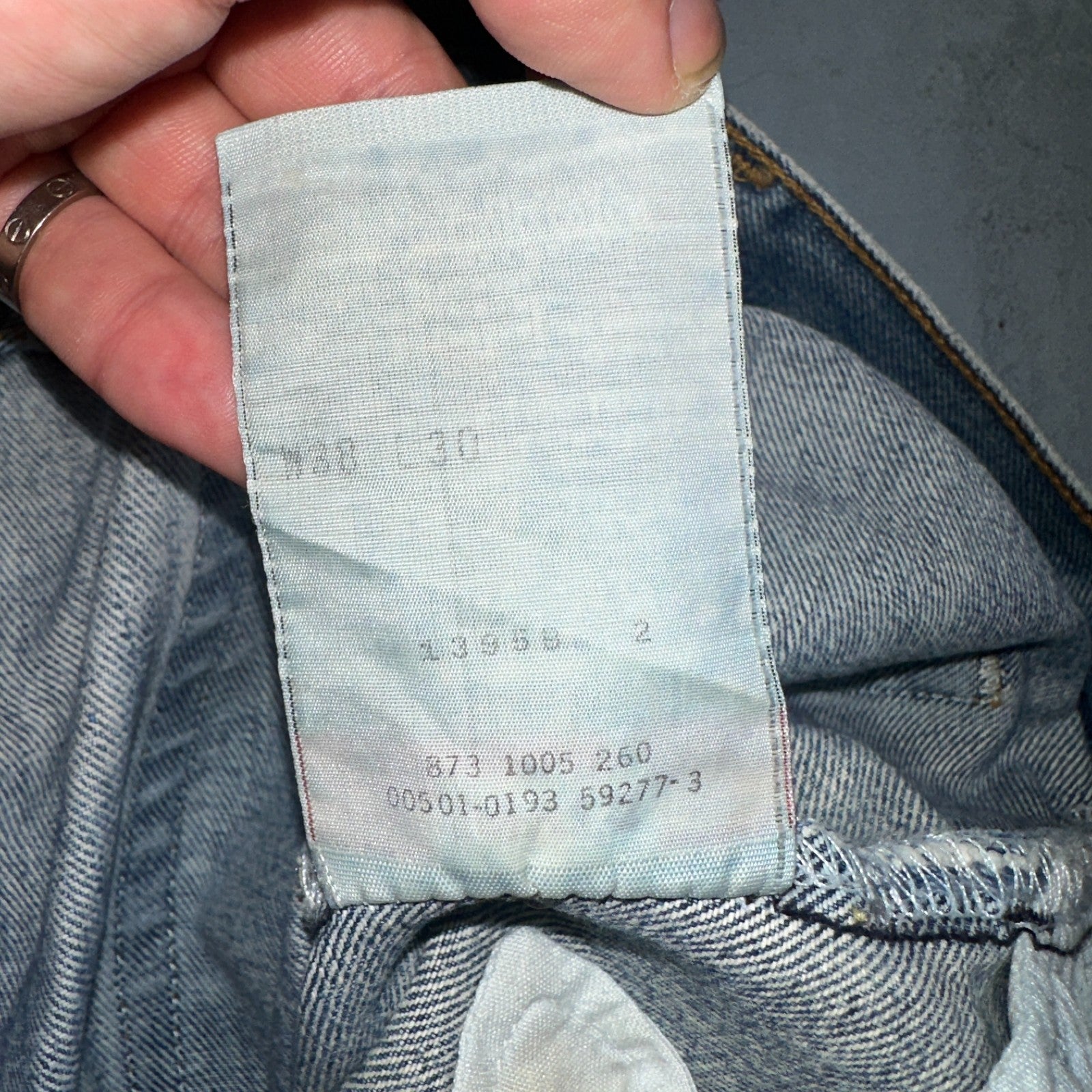 Levis 501 Vintage 90s Mexico Straight Leg Jeans Blue Light Wash 38x30 Act 37x31