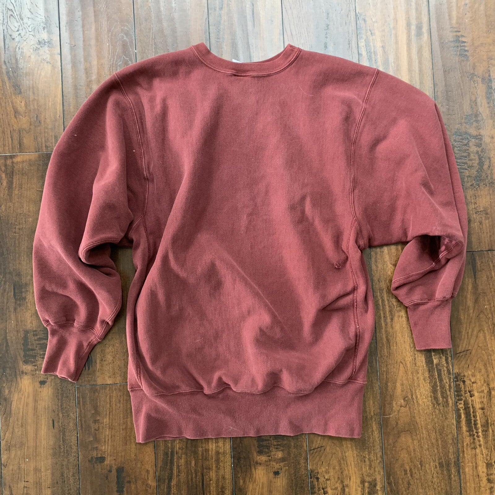 Vintage Champion 90s Maroon USA Reverse Weave Sweatshirt XL Blank 70s Gusset