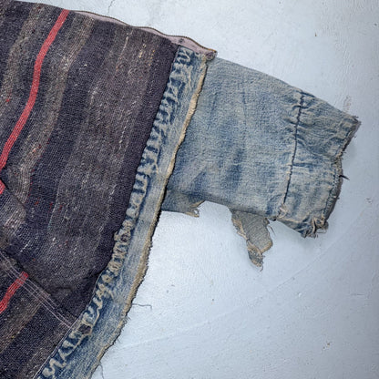 Vintage 50s 60s Hercules Blanket Lined Denim Bomber Jacket USA Coat Thrashed