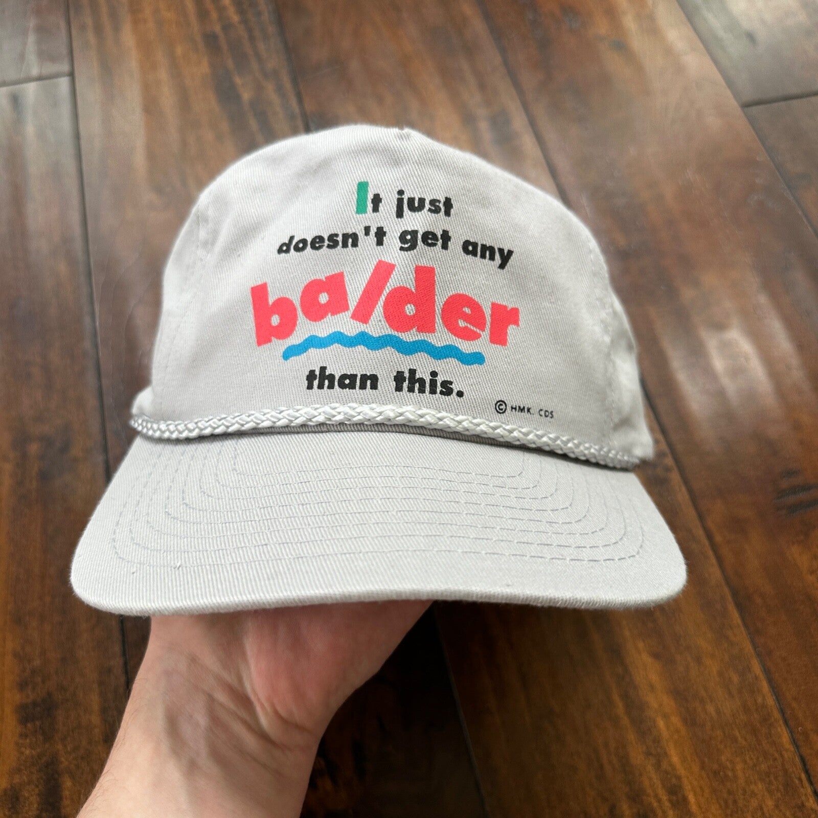 Funny VTG Hat Cap Snapback Balder Bald Joke Humor Adult Fun Gift Gag