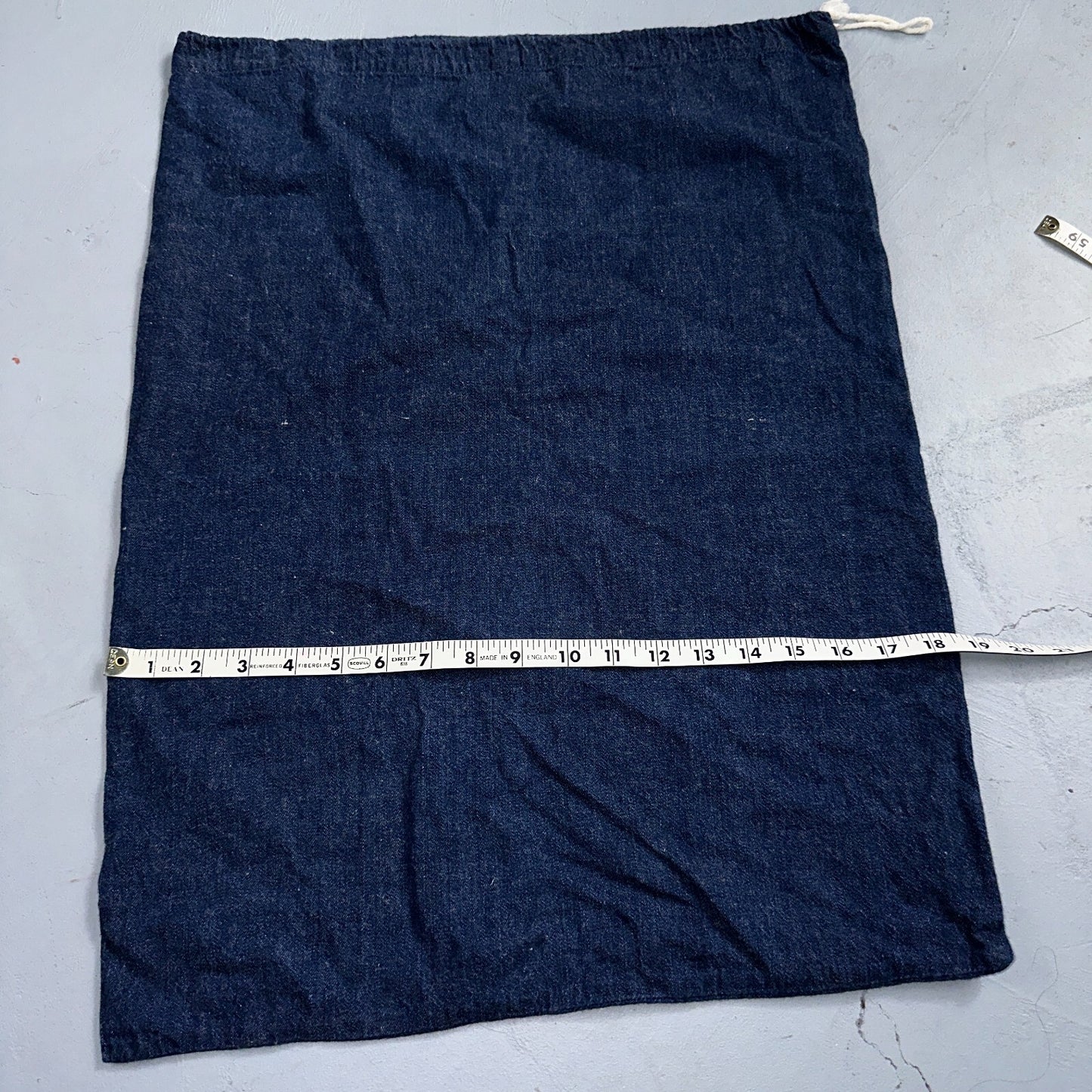 VTG 40s 50s Selvedge Denim Blue Laundry Drawstring Faded Civilian Bag Small