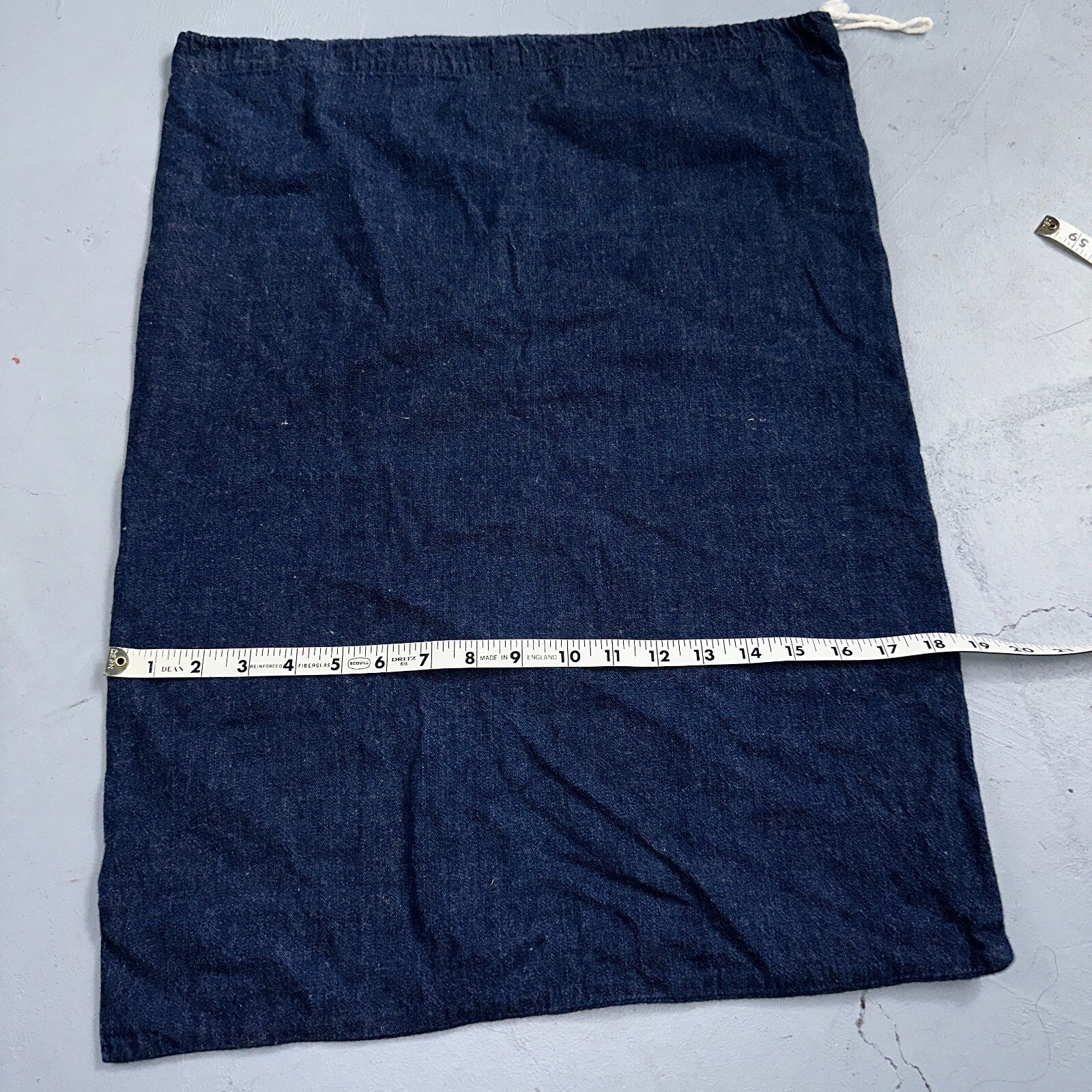 VTG 40s 50s Selvedge Denim Blue Laundry Drawstring Faded Civilian Bag Small