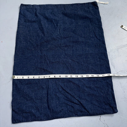 VTG 40s 50s Selvedge Denim Blue Laundry Drawstring Faded Civilian Bag Small