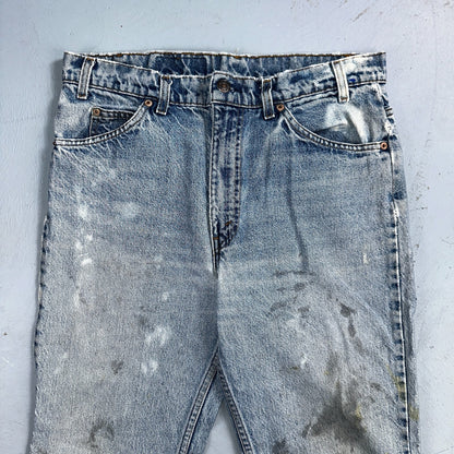 Levis 517 Vintage 90s USA Orange Tab Bootcut Flare Blue Worn Jeans Act 33x31