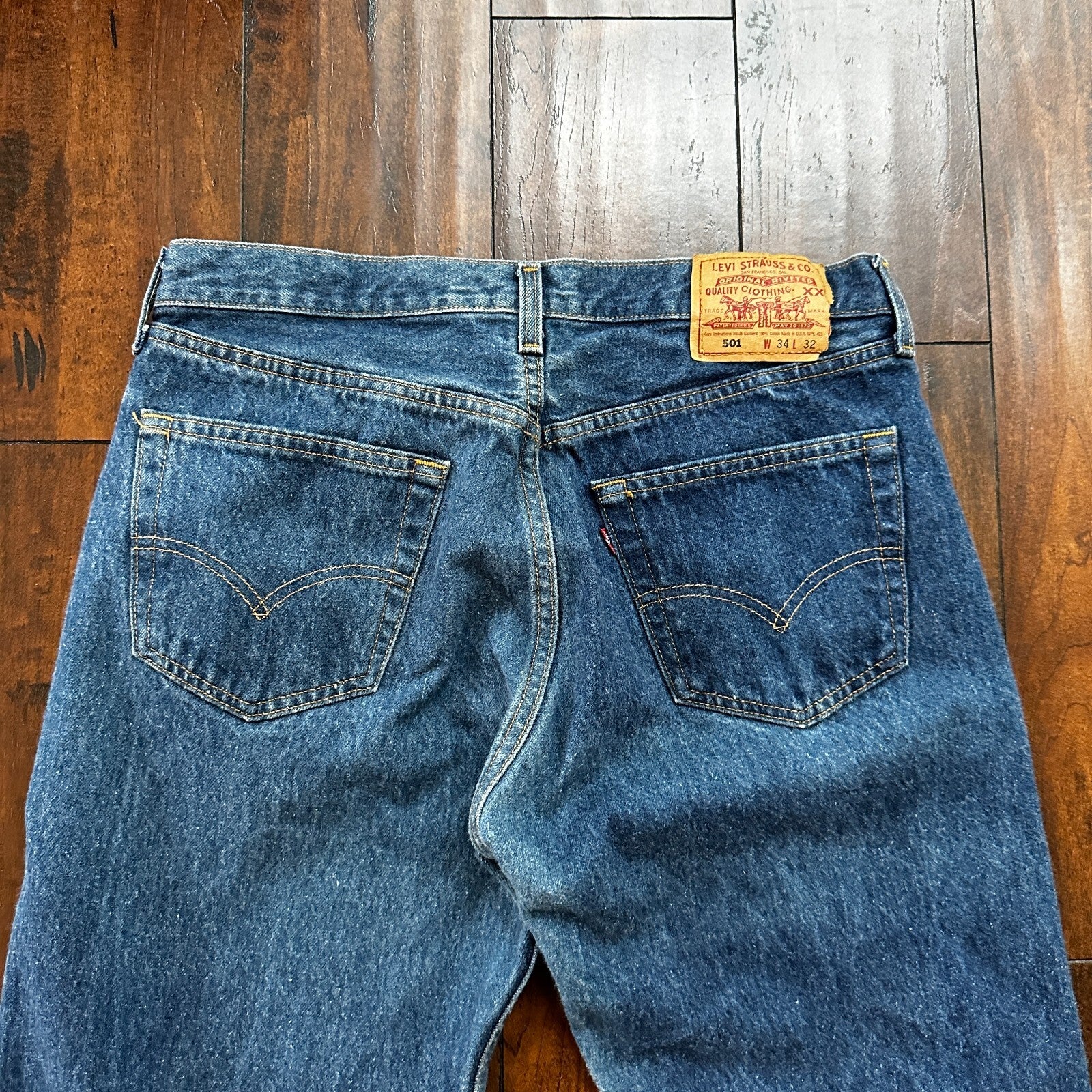 Levis 501 Vintage 90s USA XX Straight Leg Jeans Blue Med Wash 34x32 Act 31x30