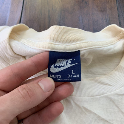 Vintage Nike T Shirt USA Rare Blue Long Sleeve 80s Volleyball 90s Sports Pink