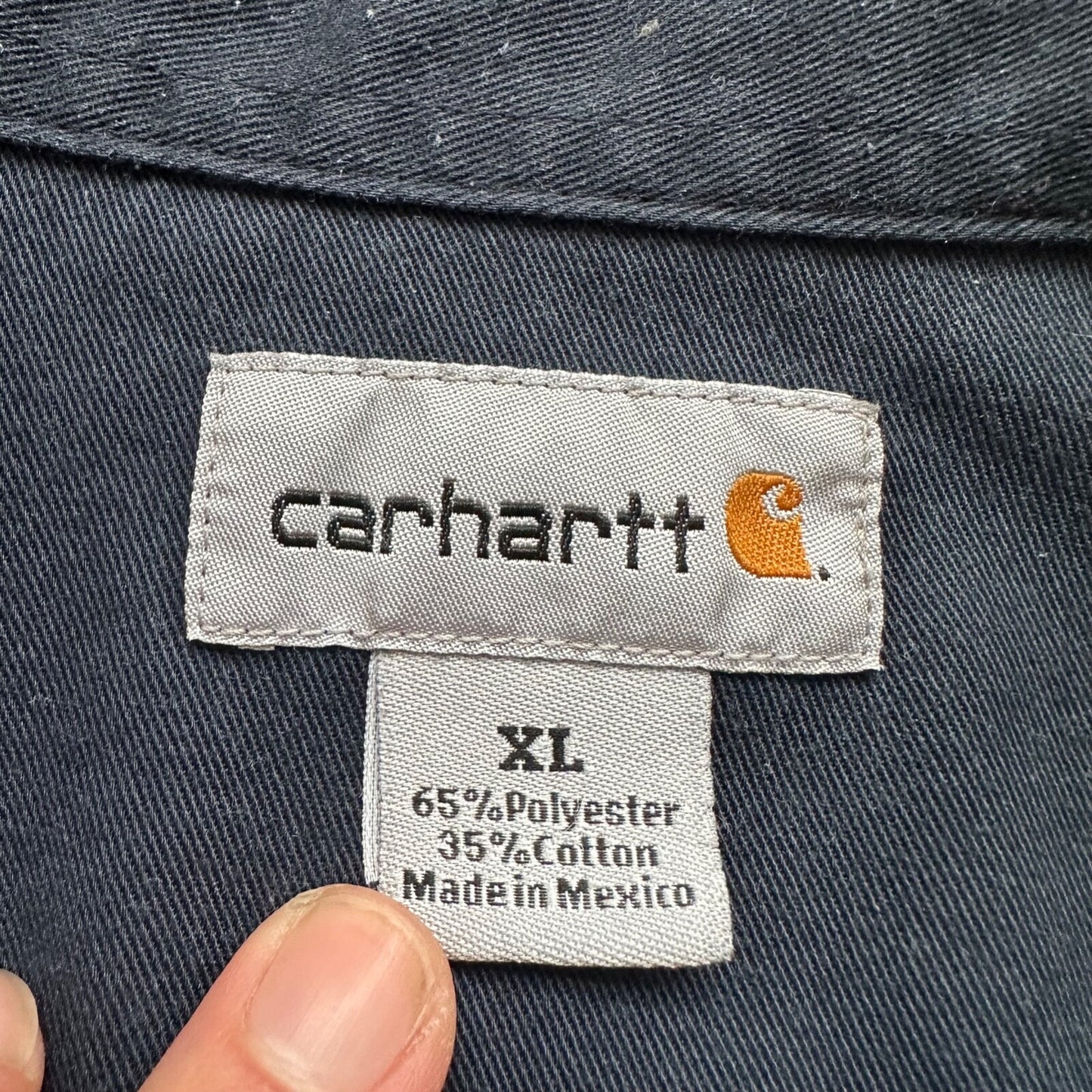 Carhartt Button Down Up Shirt Adult XL Tan Short Sleeve S223 NVY Men’s
