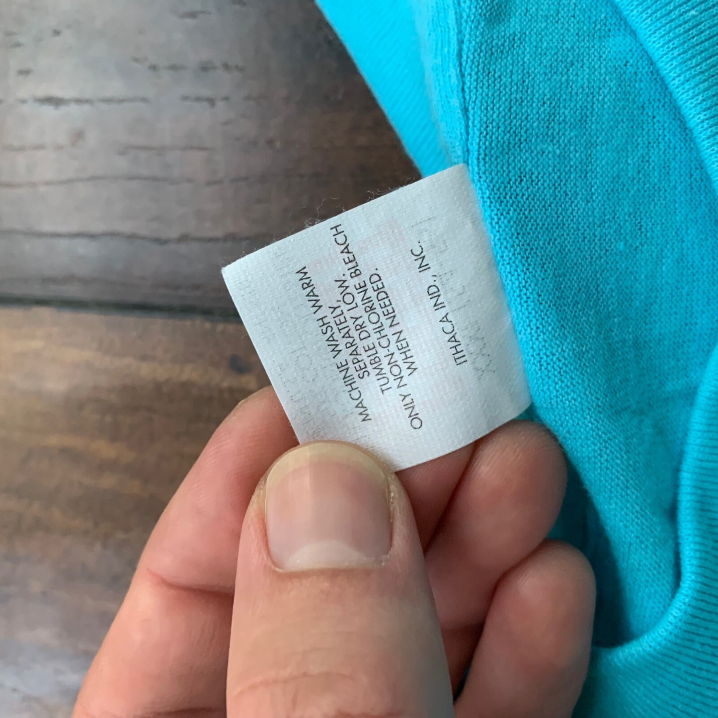 Simple Vintage T Shirt Pocket Blank Bright Baby Blue Single Stitch Oversized 90s