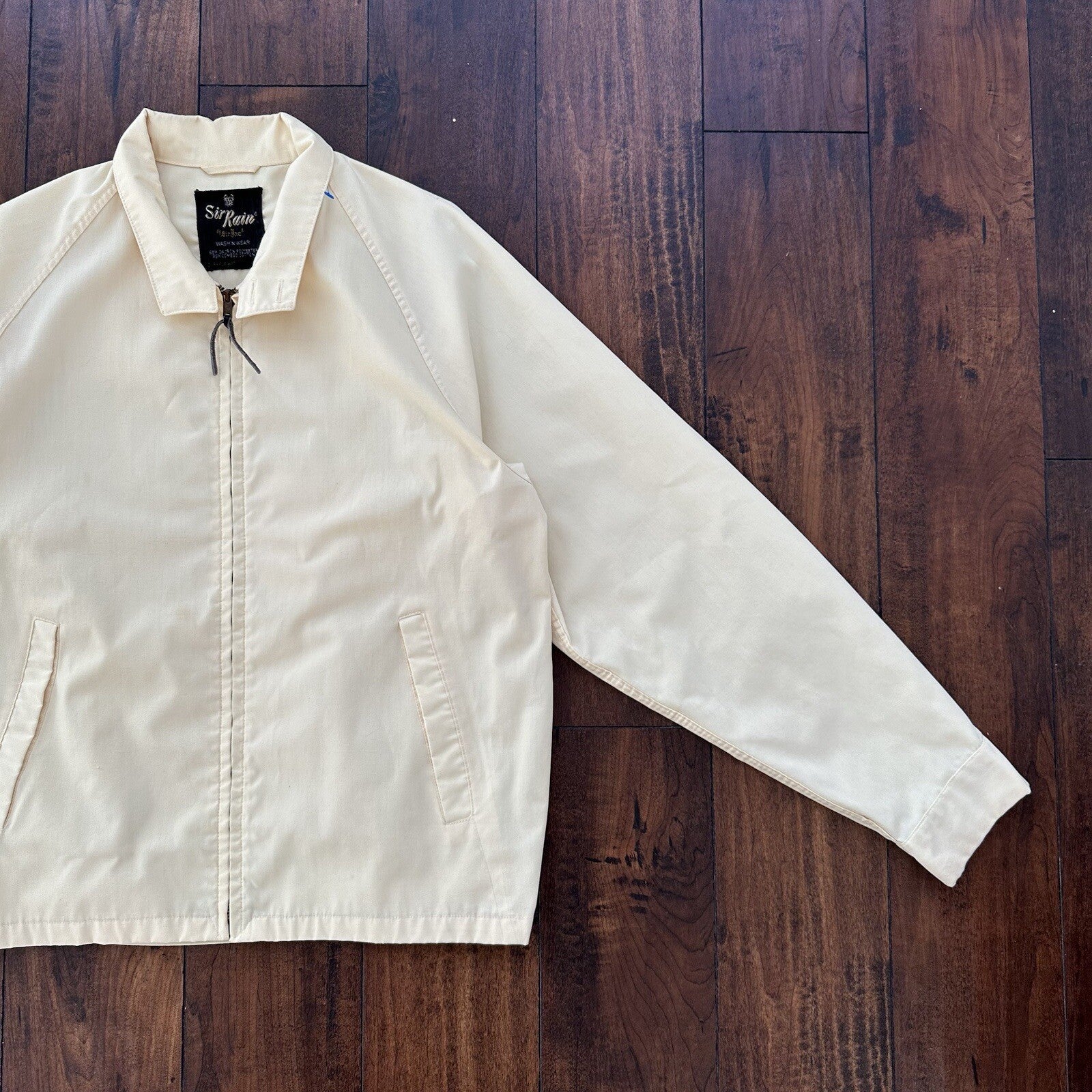 Vintage Work Jacket Men's Yellow Full Zip Gabardine 60s Talon 70s Chore Light