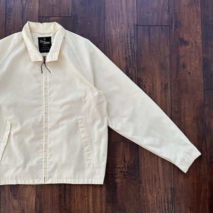 Vintage Work Jacket Men's Yellow Full Zip Gabardine 60s Talon 70s Chore Light