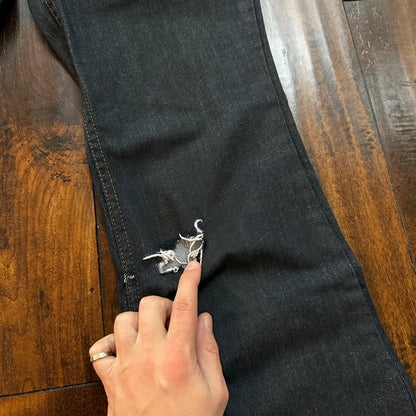 VTG Sears Put On 70s Pants 501 Bell Bottom Flare Rockabilly Cowboy 26x30 BLACK