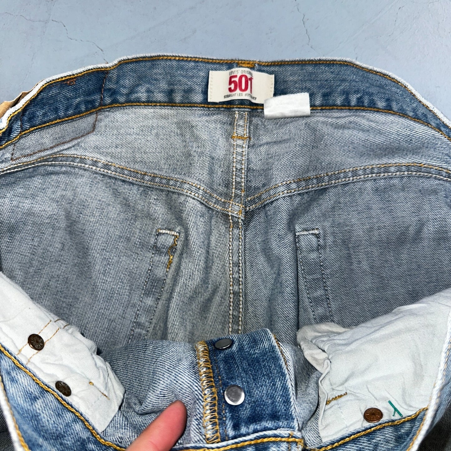 Levis 501 Vintage Y2K XX Straight Leg Jeans Blue Light Wash 35x34 Act 34x34