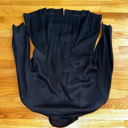 Lew Magram Blazer Jacket Womens Size 12 Black Pleated Work Office Button Up VTG