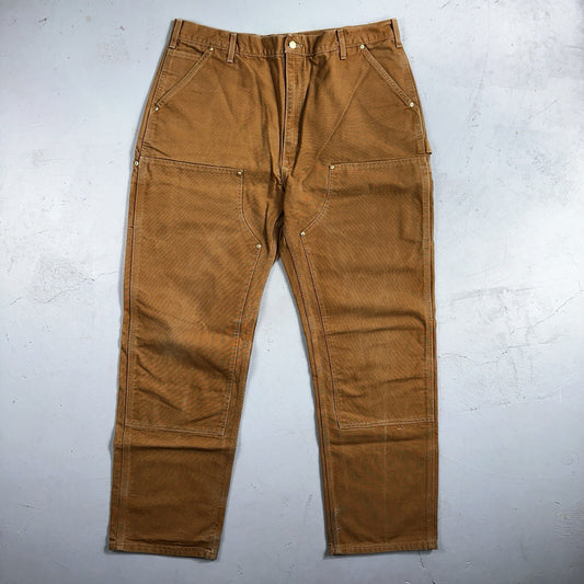 Carhartt VTG Double Knee Carpenter Pants USA B01 Brown Y2K 2014 Act 36x32