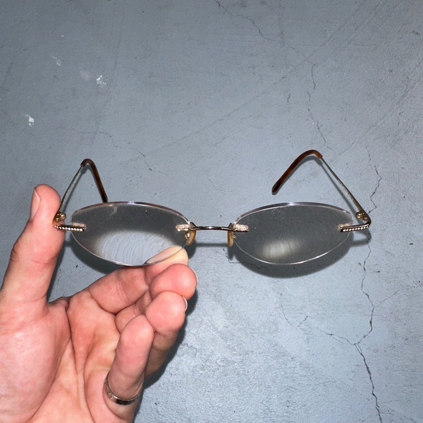 Safilo Design SD 3100 RX500 Eyeglasses Frames Rimless Titanium Gold 00-17-135