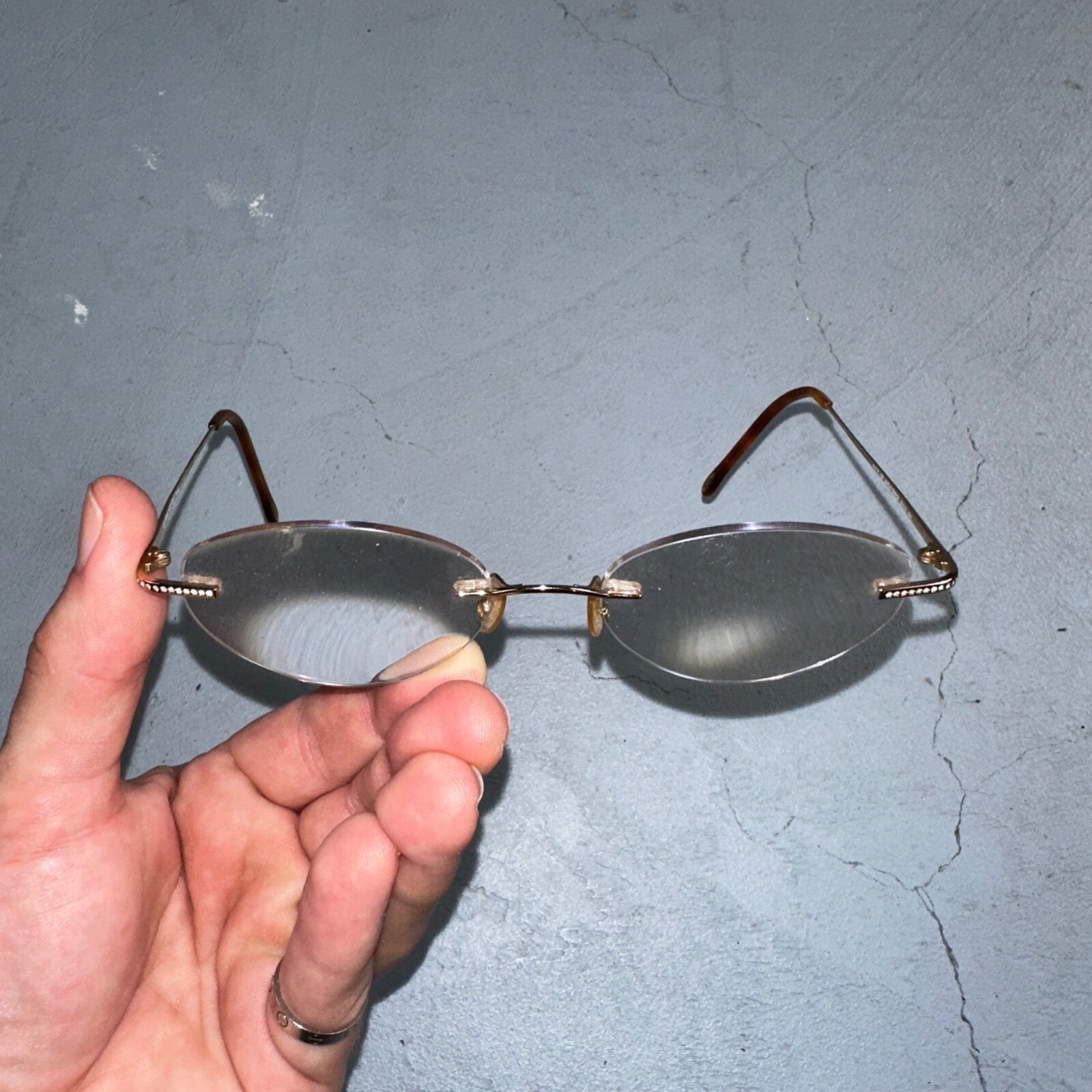 Safilo Design SD 3100 RX500 Eyeglasses Frames Rimless Titanium Gold 00-17-135